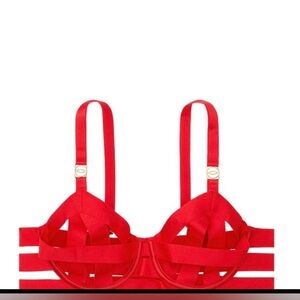 New-VERY SEXY Strappy Open Cup Demi Bra By Victoria’s Secret. 32C.‎
